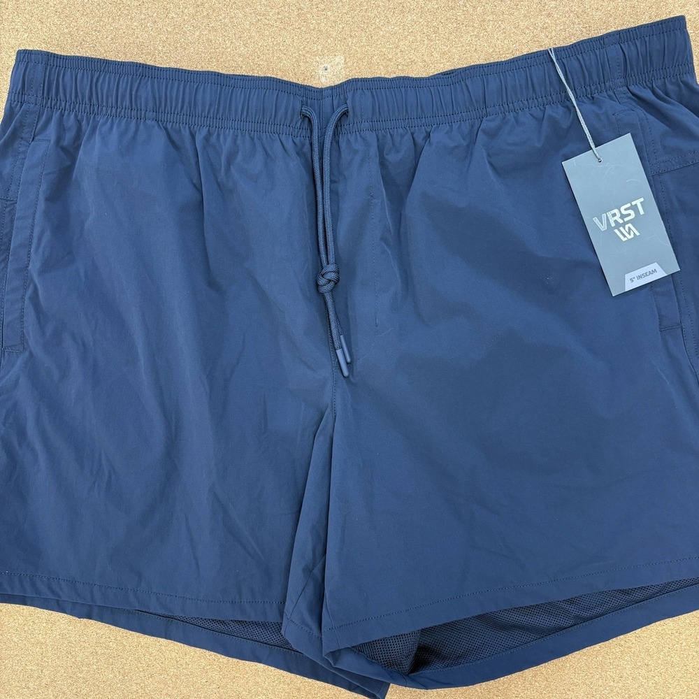 VRST Mens Woven Nylon‎ 5 Inch Short Darker Ardosia Slate Blue 2XL NWT